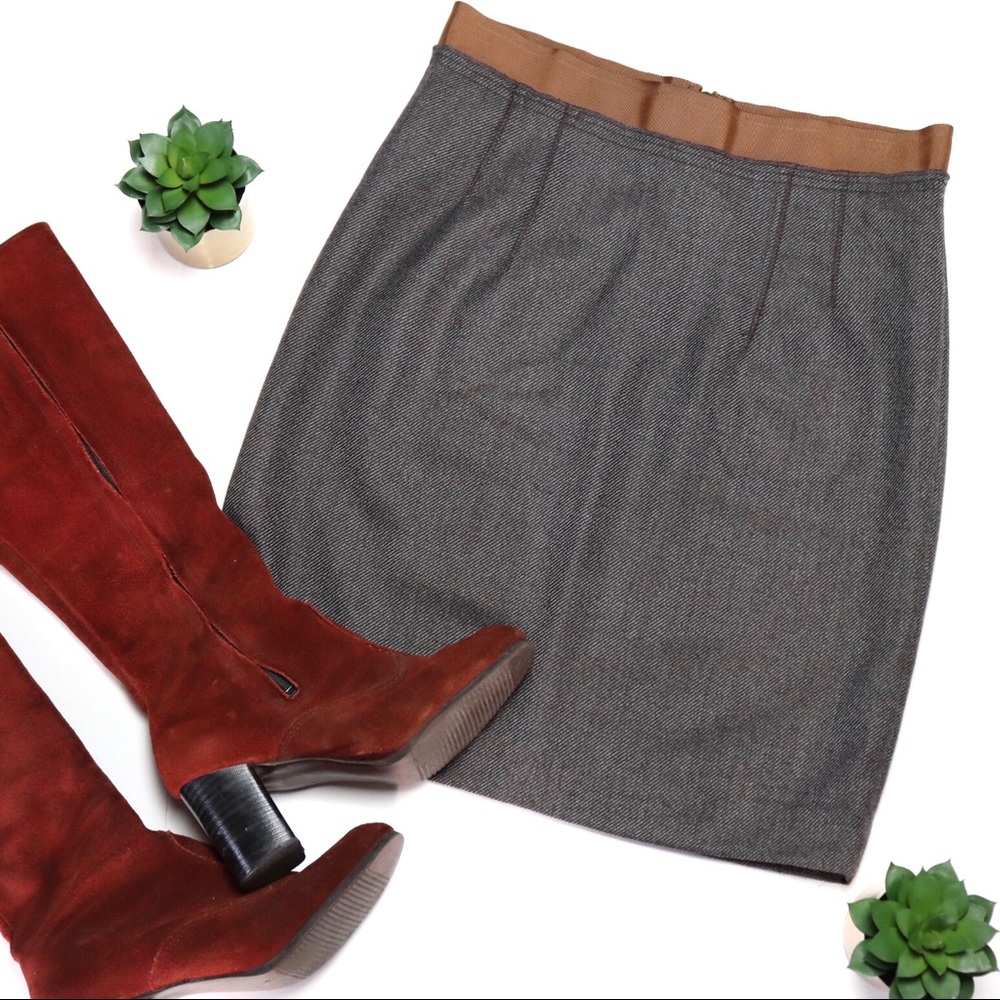 ANN TAYLOR LOFT Grey Wool Blend Pencil Skirt Sz 4P